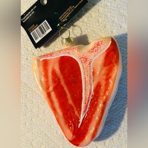 Christmas Ornament Glass T Bone Beef Steak Robert Stanley